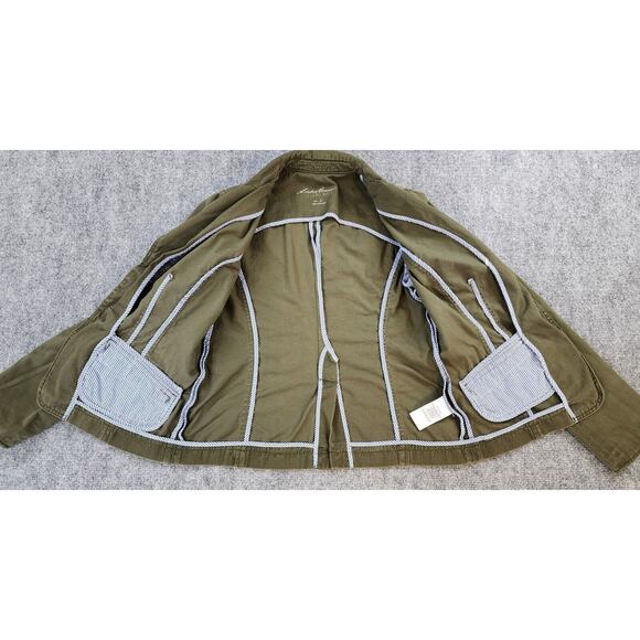 Eddie Bauer Jacket Womens 4 Green Legend Wash Two Button Lightweight Casual Work - Picture 10 of 14